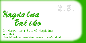 magdolna baliko business card